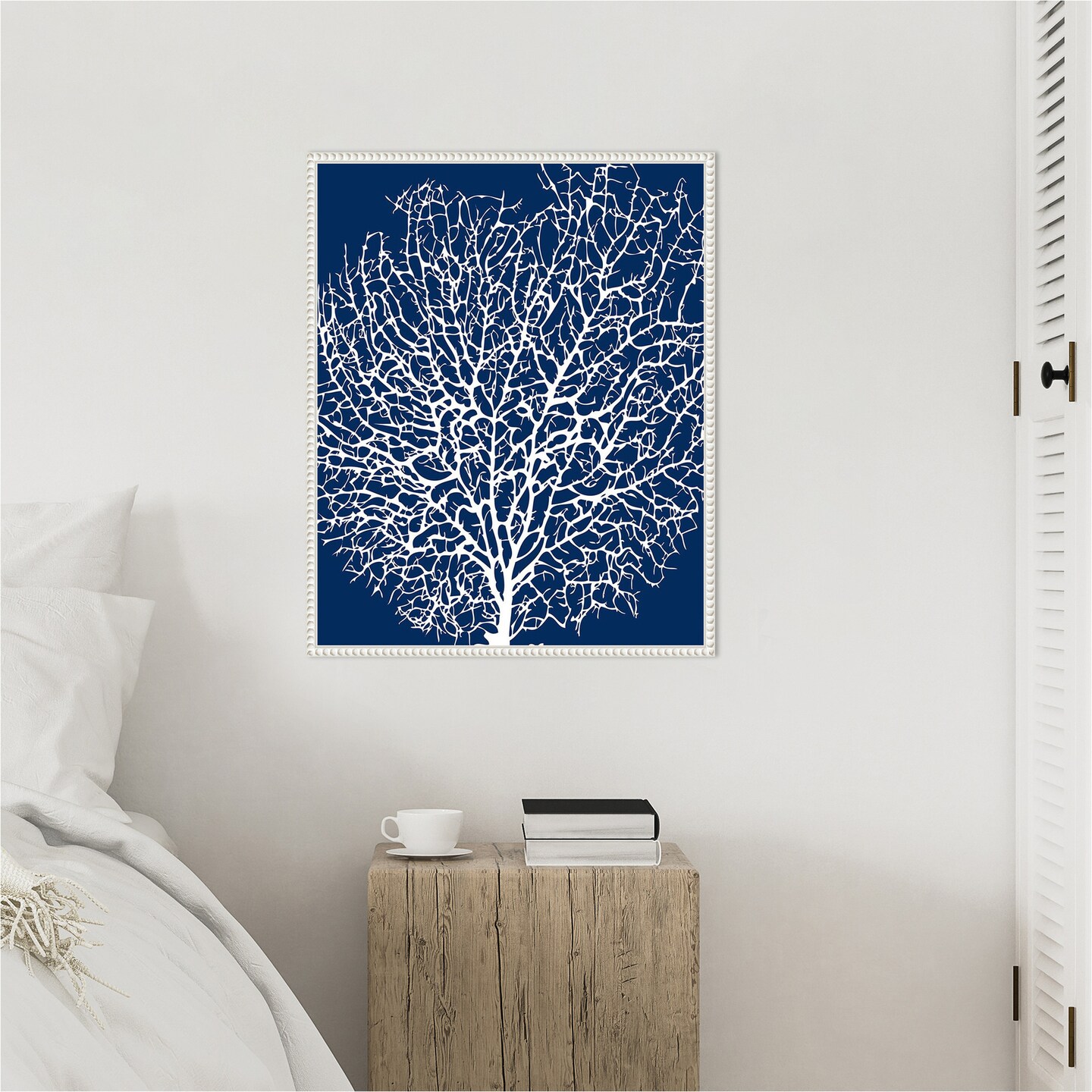 Navy Coral I Coastal by Sabine Berg Framed Canvas Wall Art