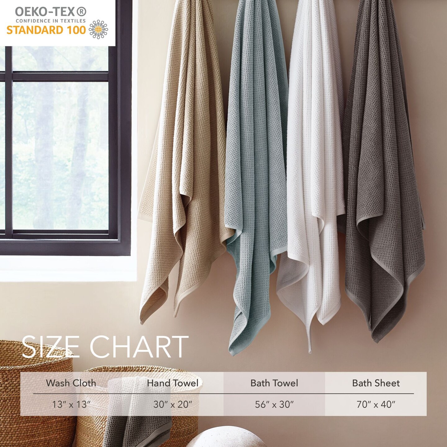 Nate Home by Nate Berkus Cotton Textured Weave Bath Towel Set