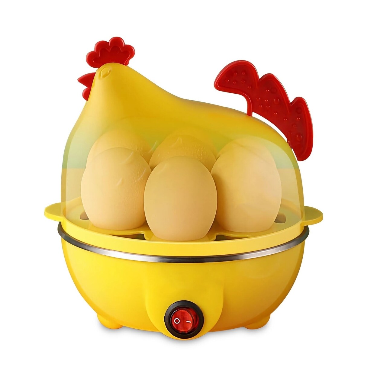 SKUSHOPS Egg Cooker Egg Boiler with Steamer Attachment for Soft and Hard Boiled Eggs Poached Boiled and Omelette Maker Machine