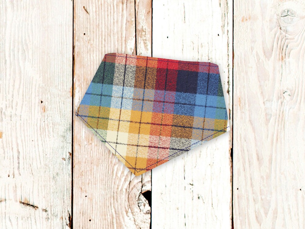 Autumn Plaid Flannel Dog Bandana