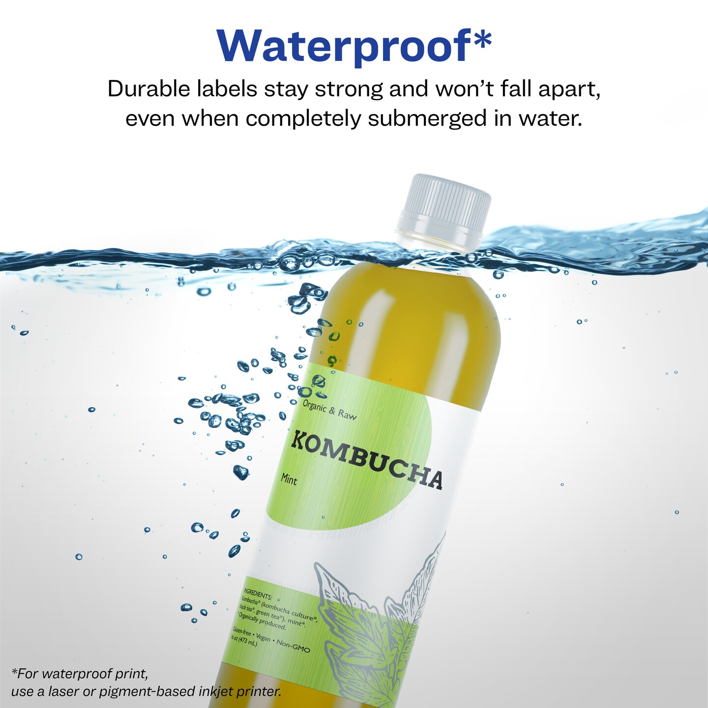 Avery Durable Waterproof Oil-Resistant Film Labels with Sure Feed Technology, 8.5" x 11", Laser/Pigment-Inkjet, 10 Full-Sheet Labels (64506)
