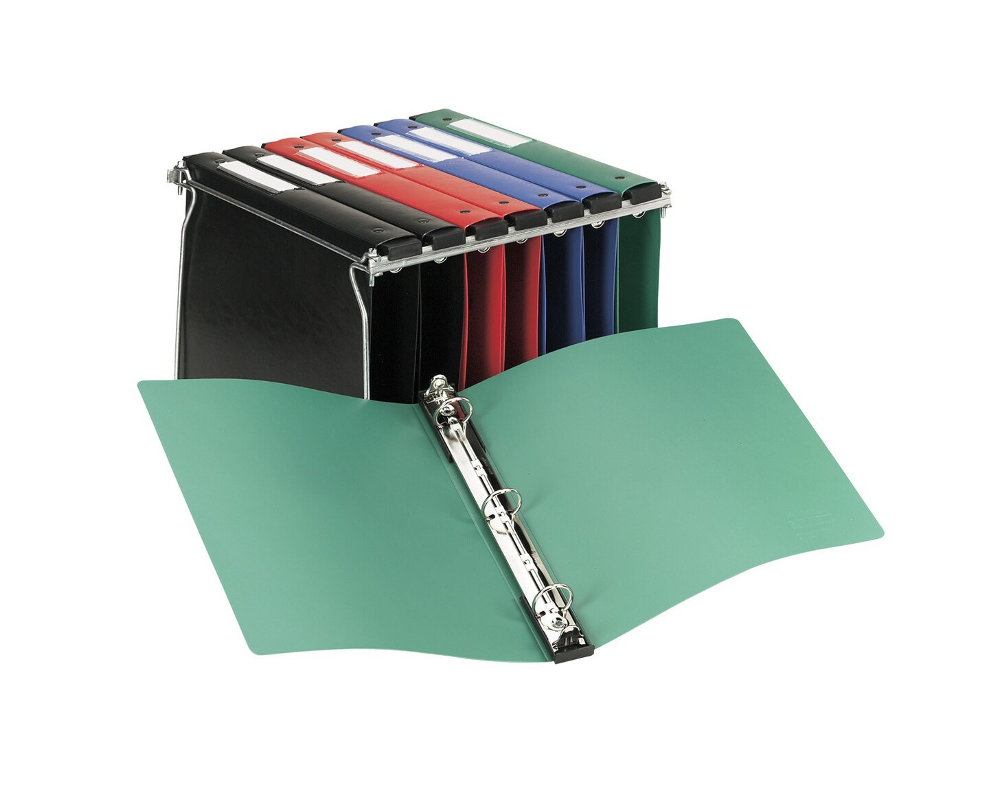 Avery Hanging Storage 3 Ring Binder, 1&#x22; Round Rings, 1 Green Binder (14802)