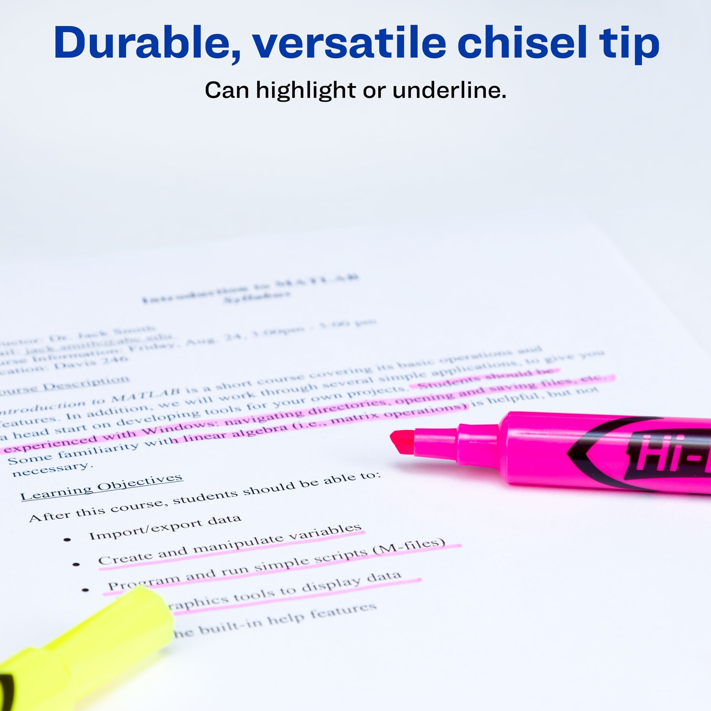 Avery Hi-Liter, Pink and Yellow Highlighters, Desk Style, Chisel Tip, 24 Total (98189)