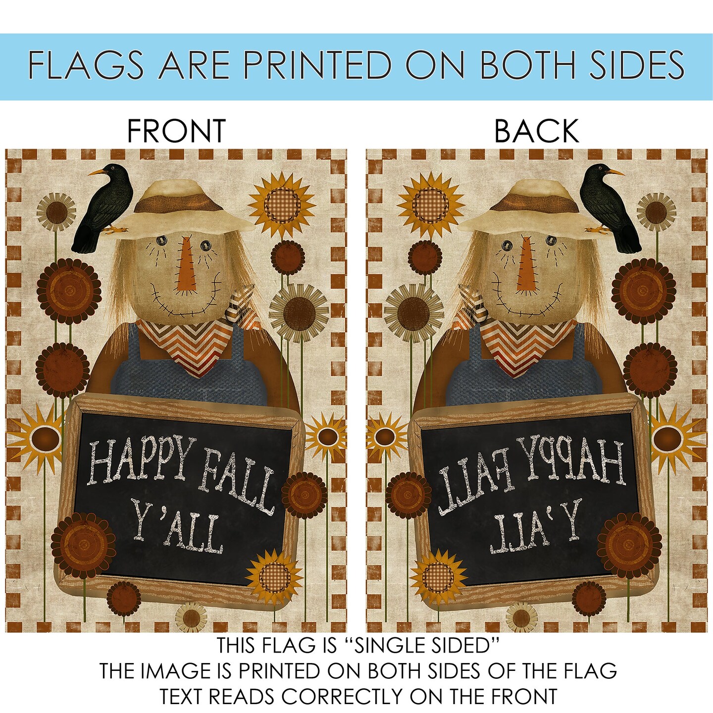 Happy Fall Y&#x27;all Decorative Fall Flag
