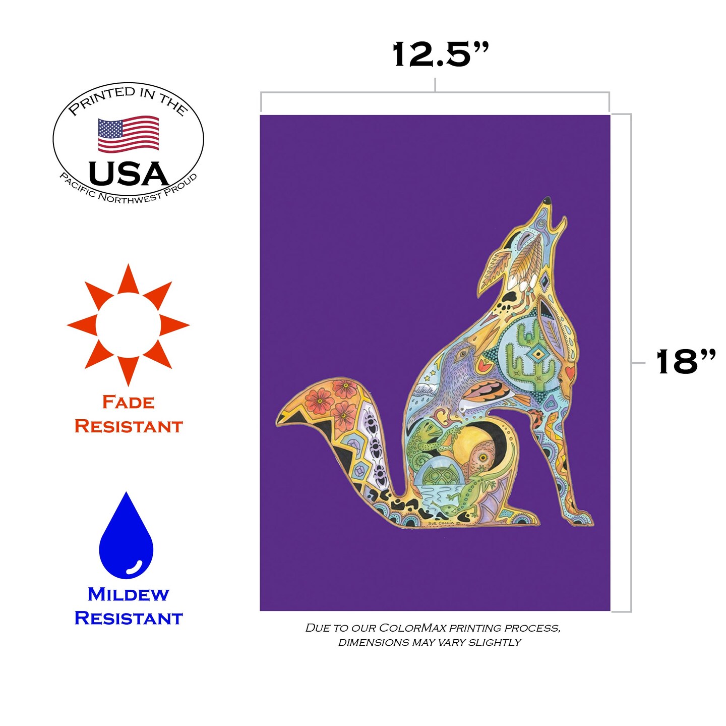 Animal Spirits- Howling Wolf Decorative Howling Wolf Flag