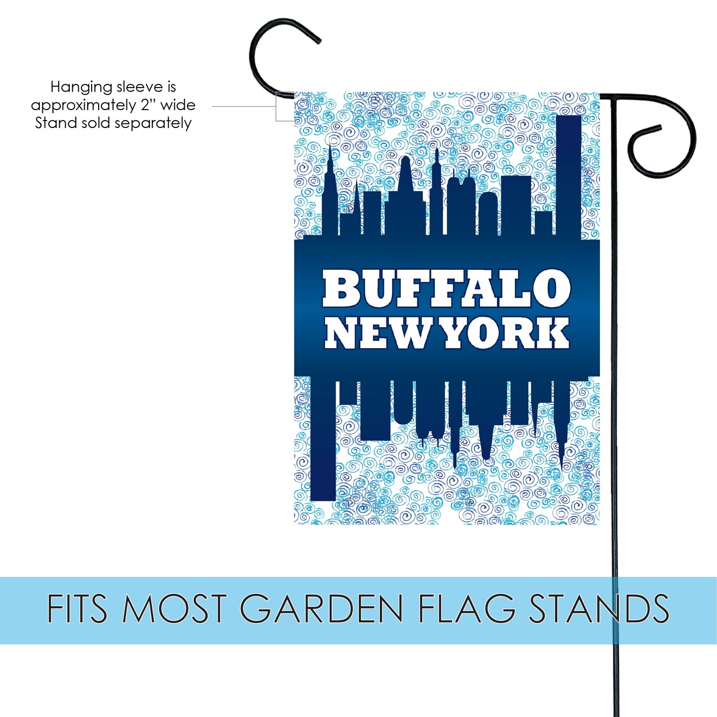 Buffalo Skyline Decorative New York Flag