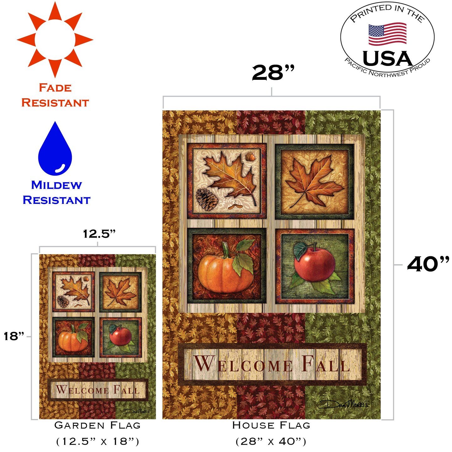 Welcome Fall Decorative Fall Flag