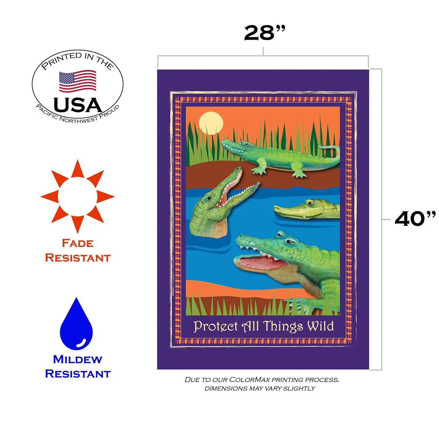 Protect Gators And Crocs Decorative Crocodile Flag