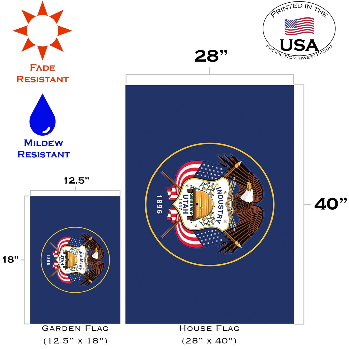Utah State Flag Decorative  Flag