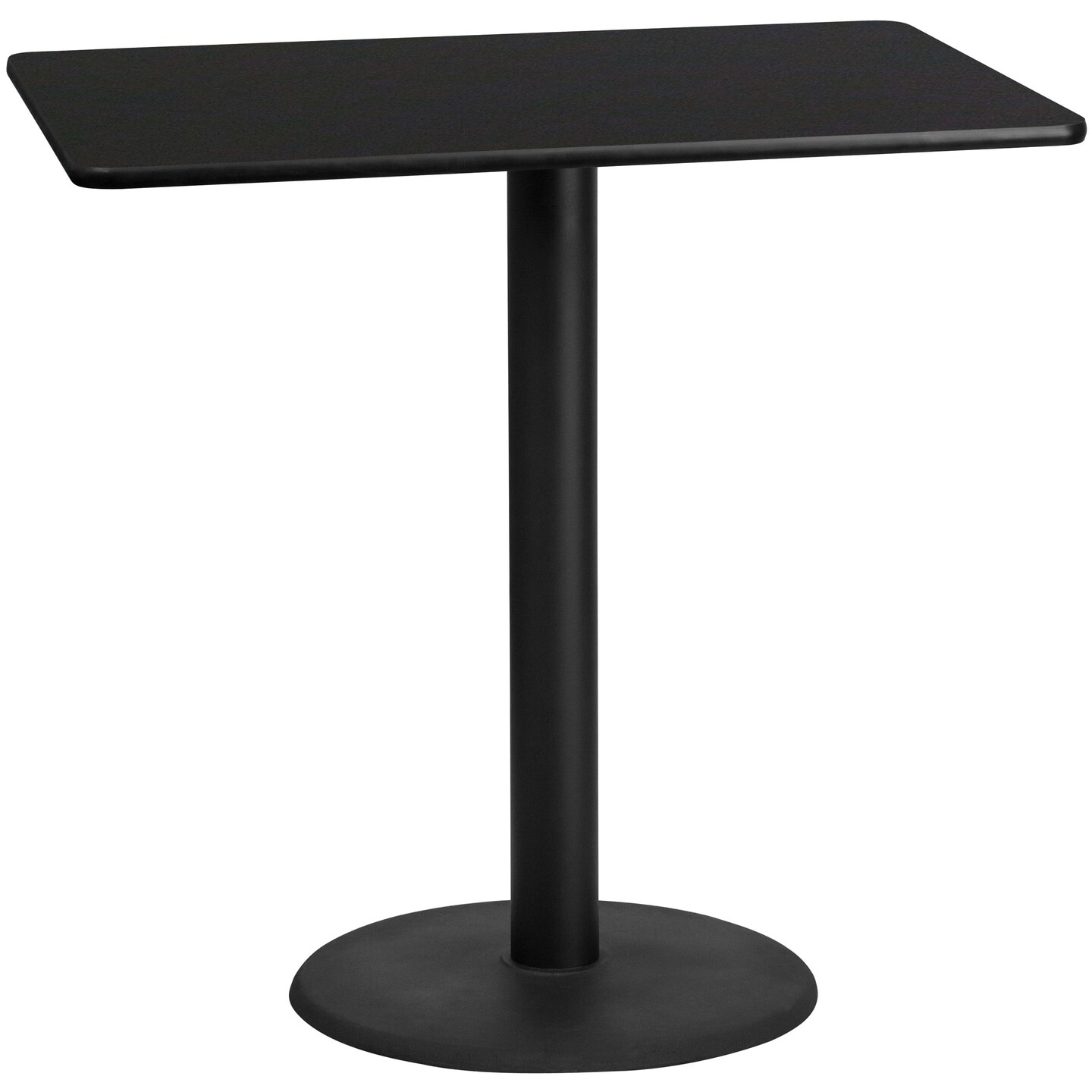 Emma and Oliver 30&#x22;x48&#x22; Rectangular Laminate Bar Table with 24&#x22; Round Base