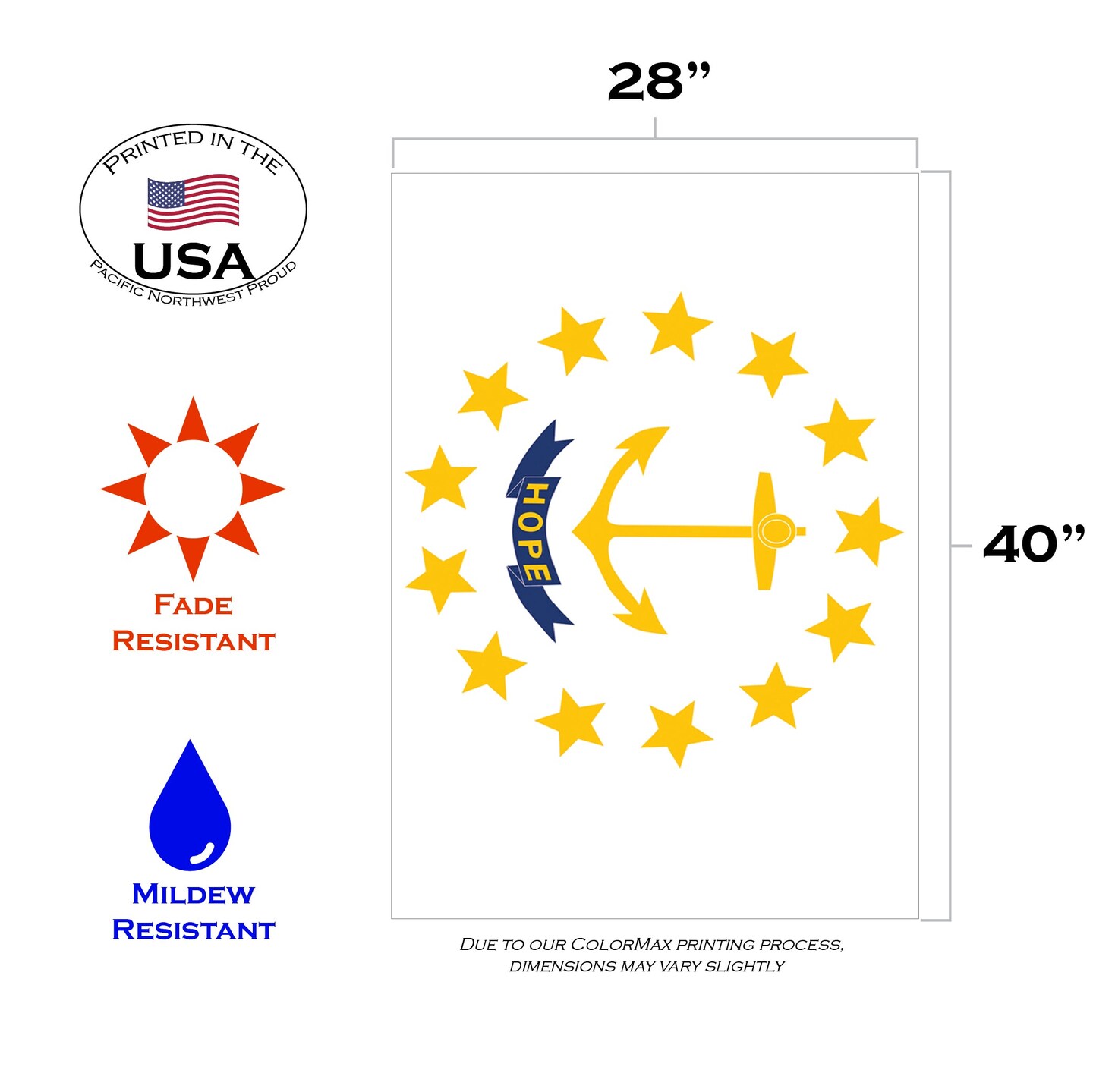 Rhode Island State Flag Decorative  Flag