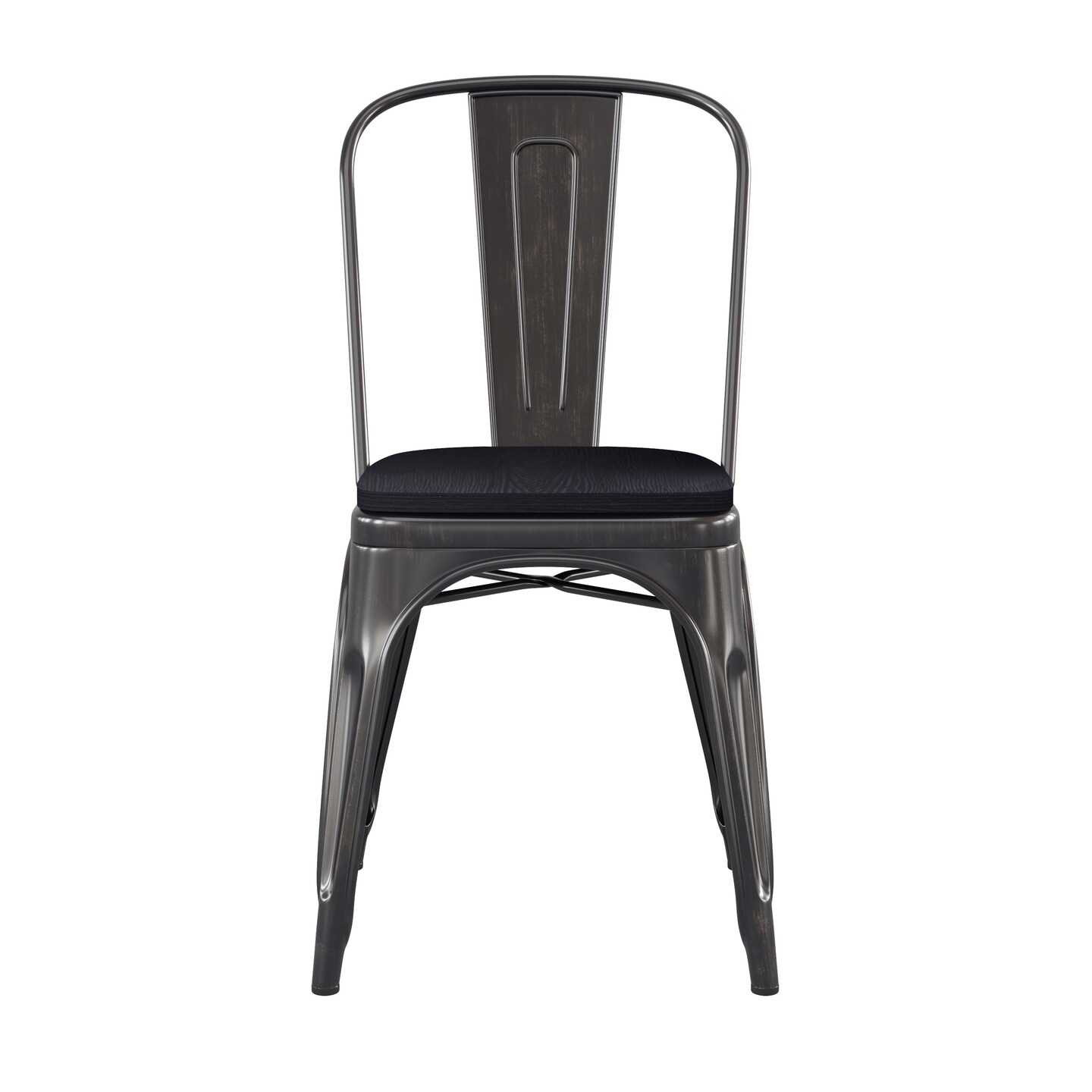 Emma and Oliver Perth Metal Stacking Dining Chairs with Poly Resin Seats for Indoor/Outdoor Use