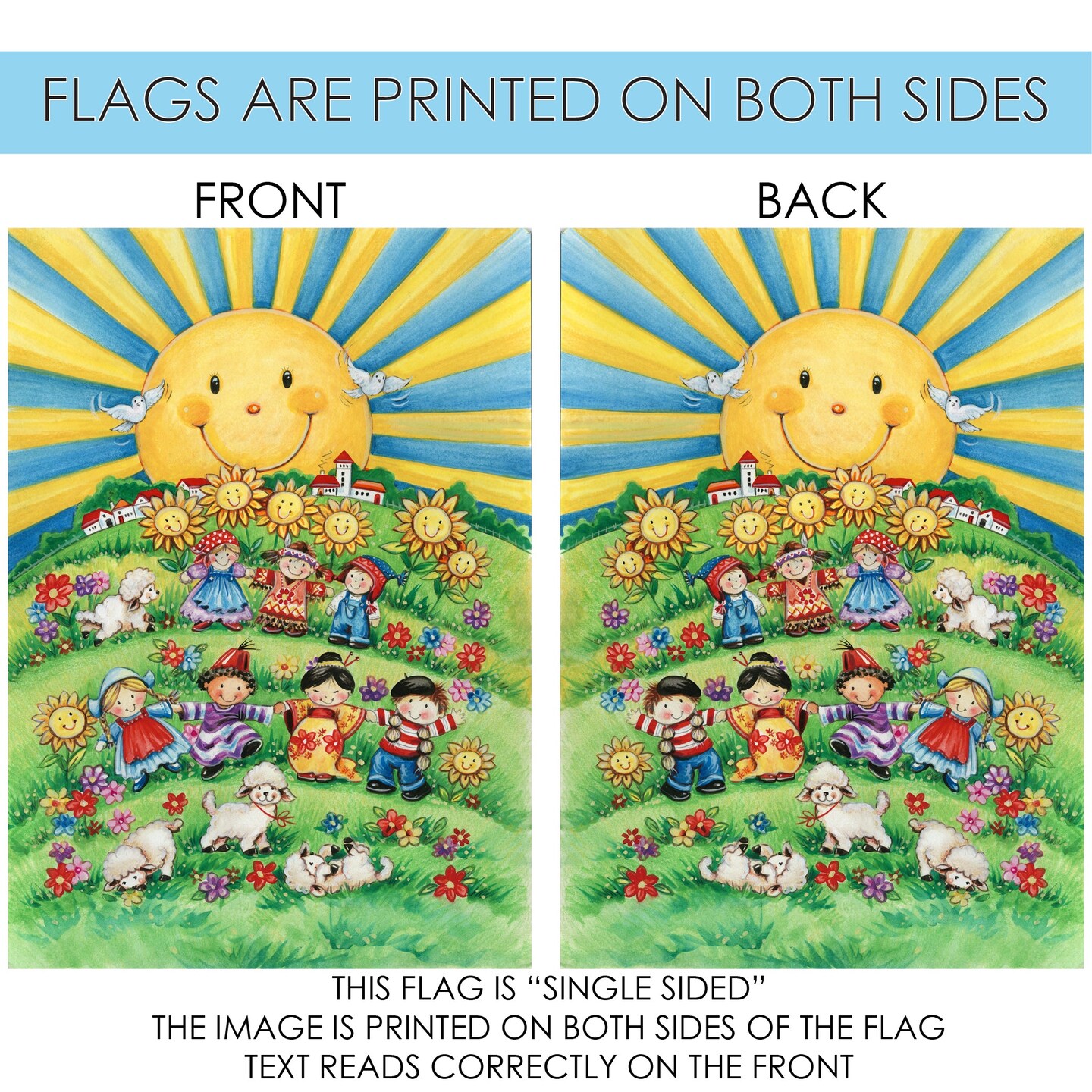 It&#x27;s a Small World Decorative Spring Flag