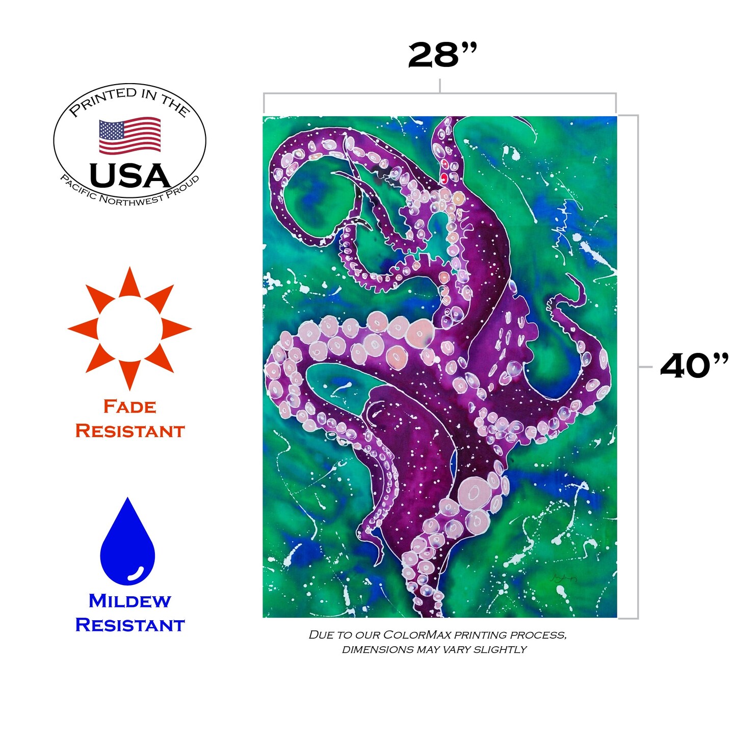Purple Octopus Decorative Coastal Flag