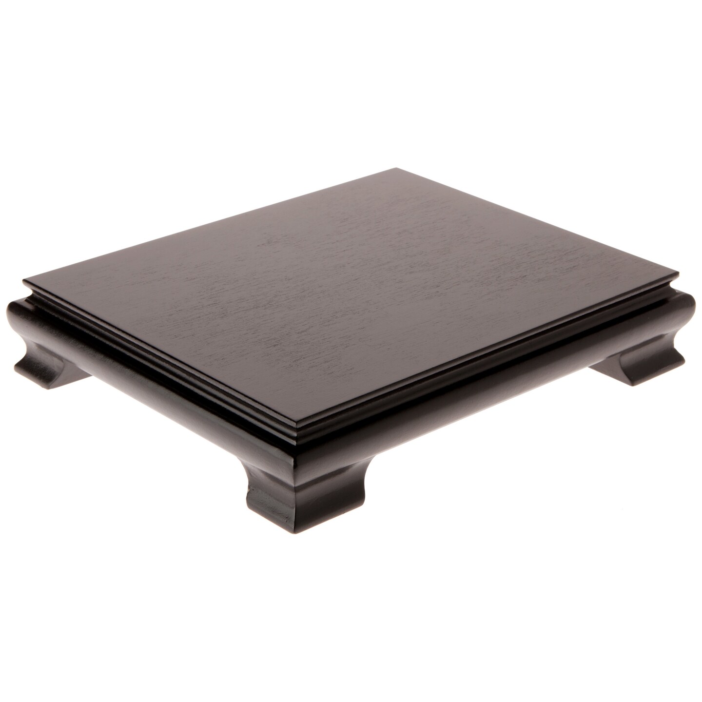 Plymor Black Rectangular Wood Veneer Footed Display Base, 10" W x 8" D