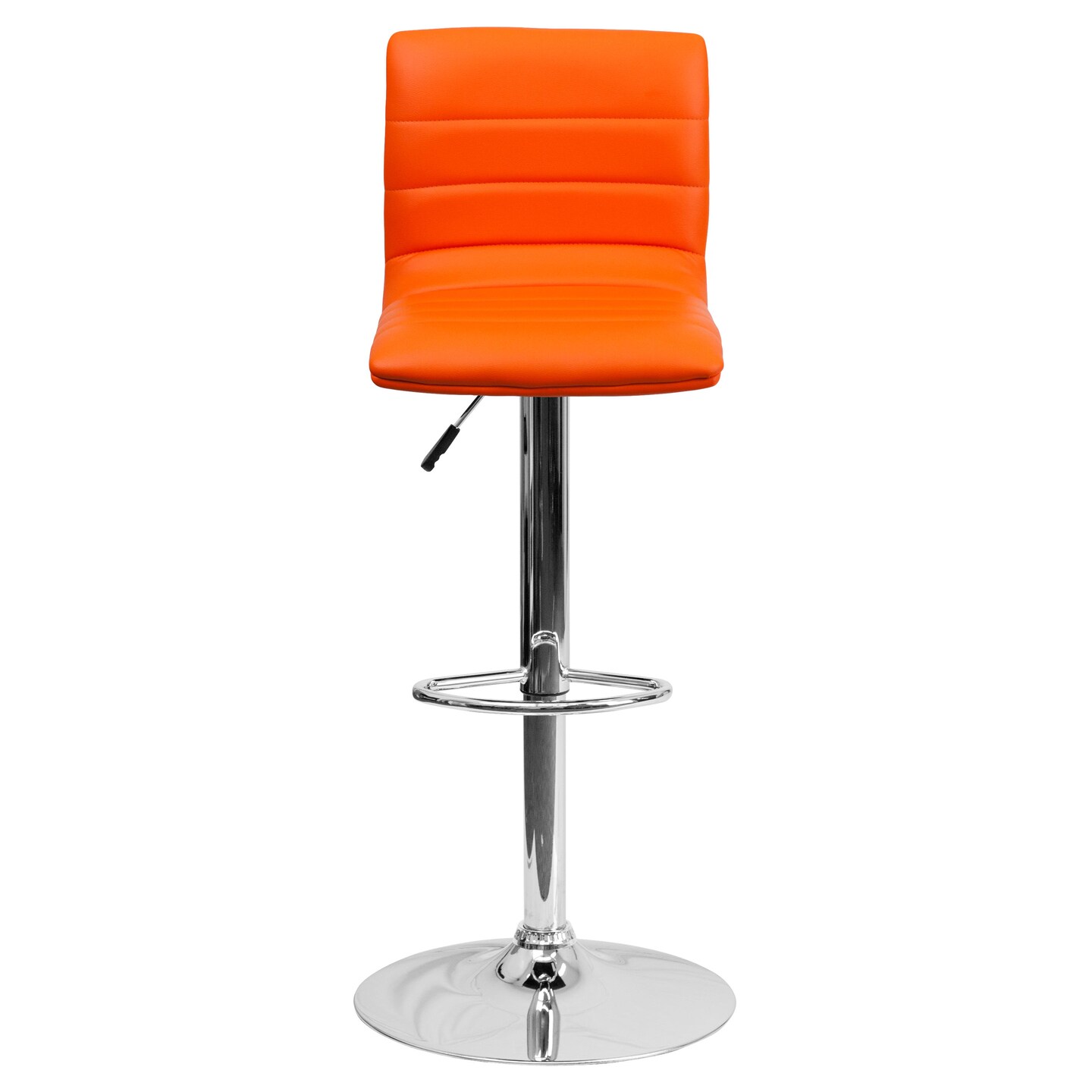 Emma and Oliver Coti Modern Channel Tufted Upholstered Height Adjustable Mid-Back Stool and Pedestal Base with Footrest