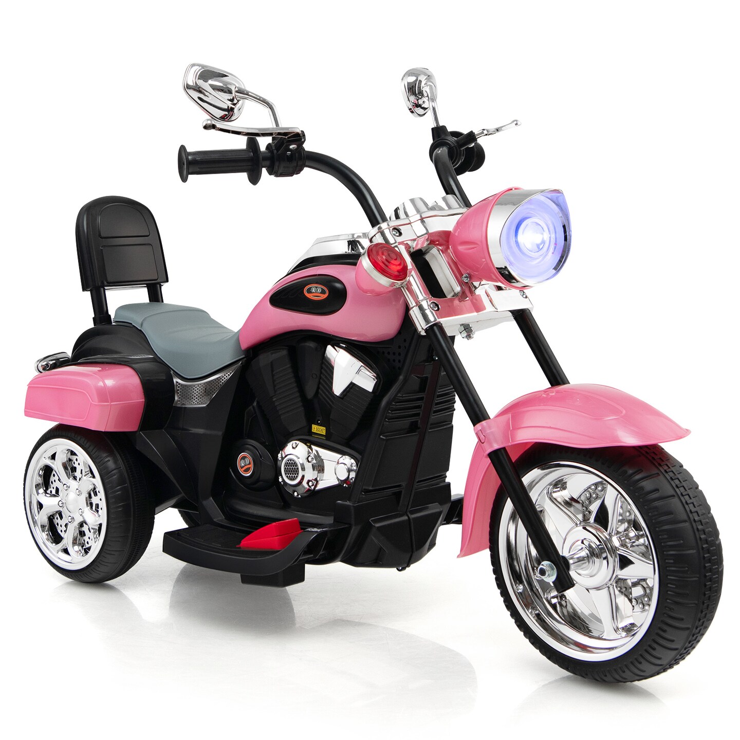 6V Chopper Style Motorcycle with Bright Headlight and Cheering Music Perfect Gift to Kids