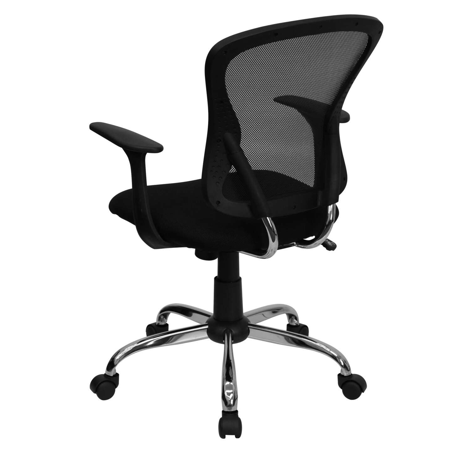 Emma and Oliver Mid-Back Mesh Swivel Task Office Chair with Chrome Base and Arms