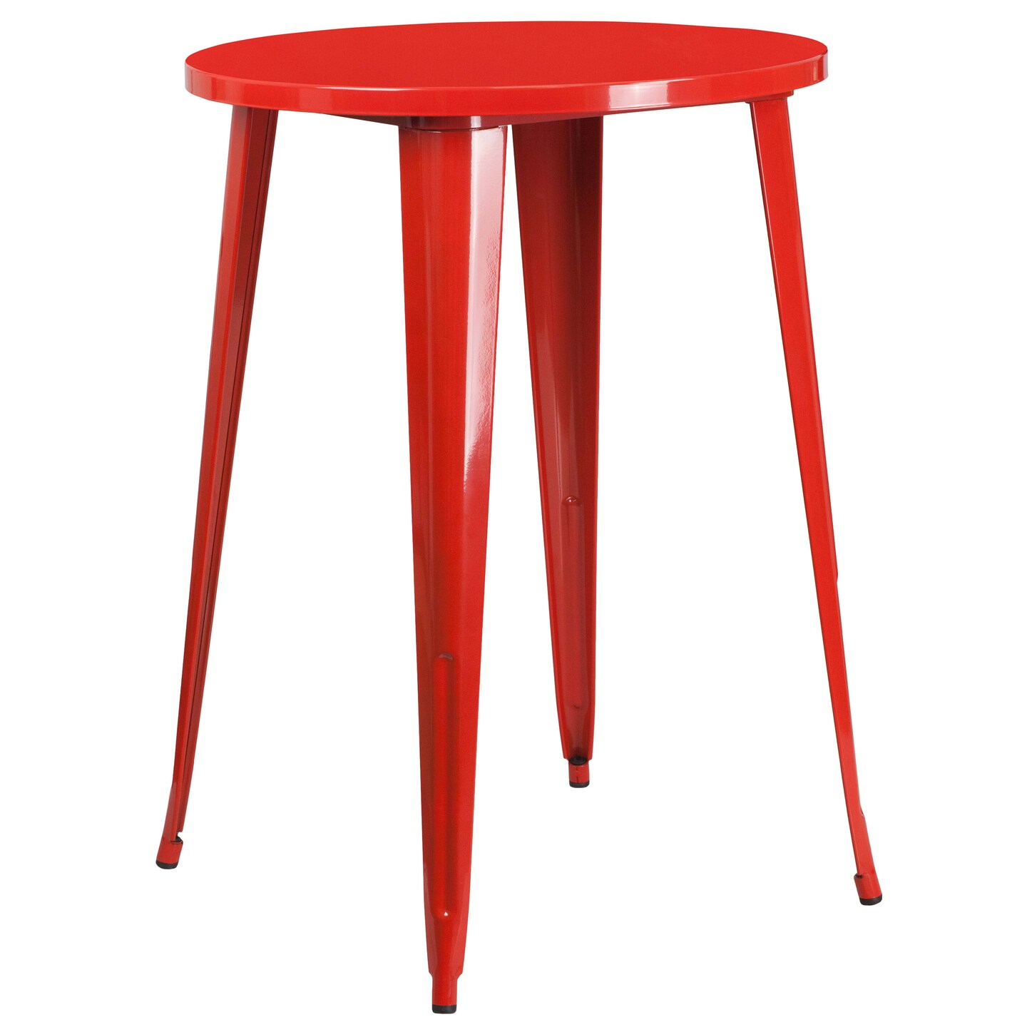 Emma and Oliver Commercial Grade 30" Round Metal Indoor-Outdoor Bar Table Set with 4 Cafe Stools
