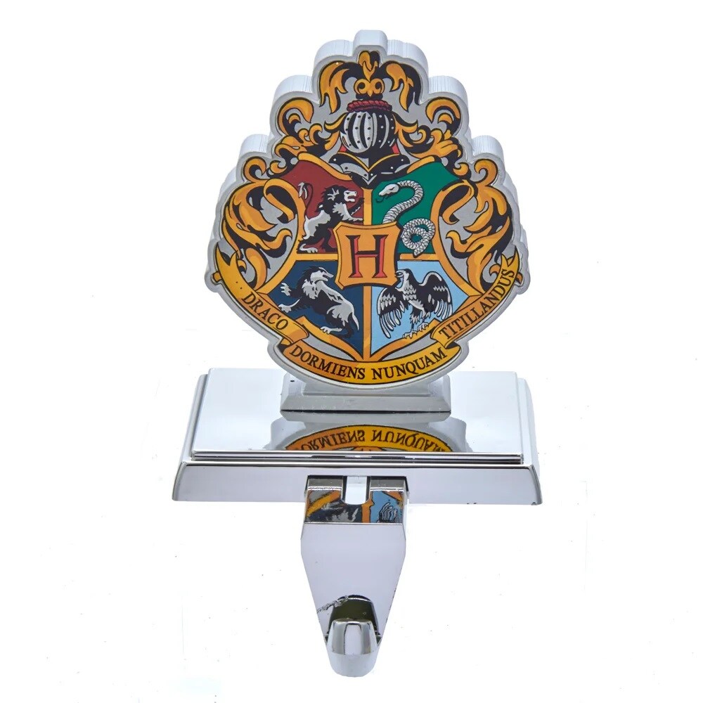 KSA 14.25&#x22; Yellow and Silver Harry Potter House Shield Christmas Stocking Holders
