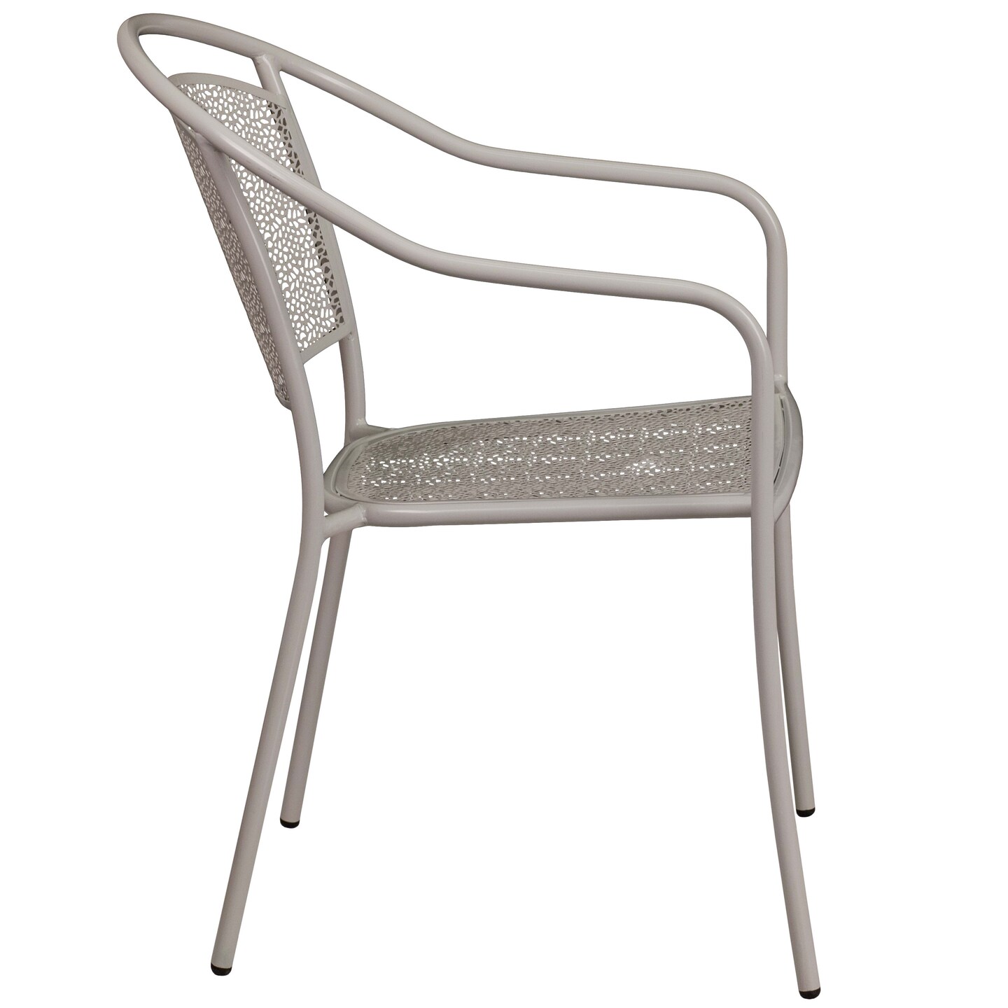Emma and Oliver Commercial Grade Colorful Metal Patio Arm Chair with Round Back