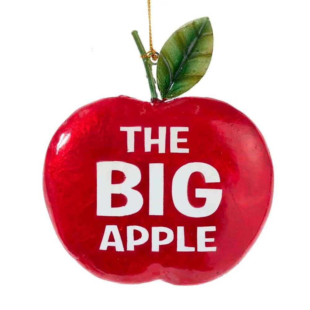KSA Pack of 6 Red Shiny &#x22;The Big Apple&#x22; Christmas Ornaments 5&#x22;