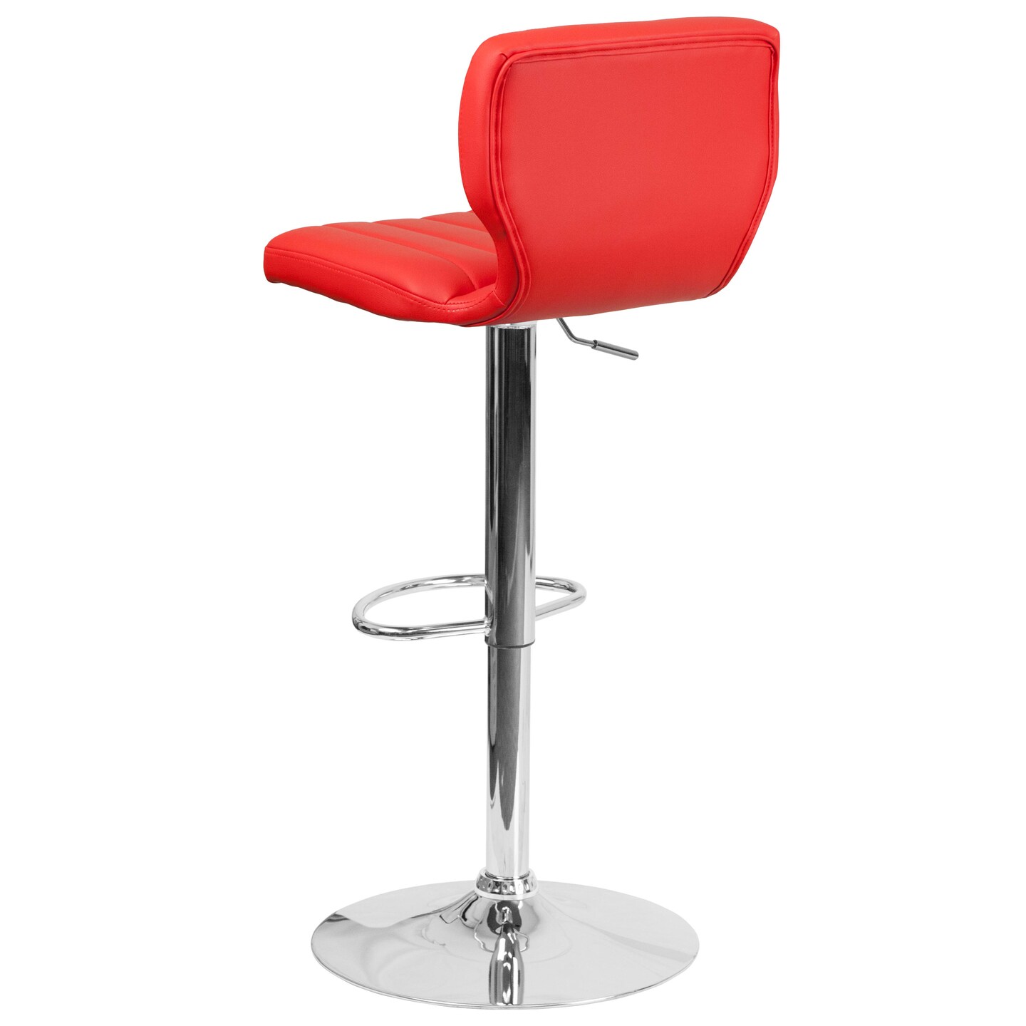 Emma and Oliver Vertical Stitch Back Swivel Adjustable Height Barstool