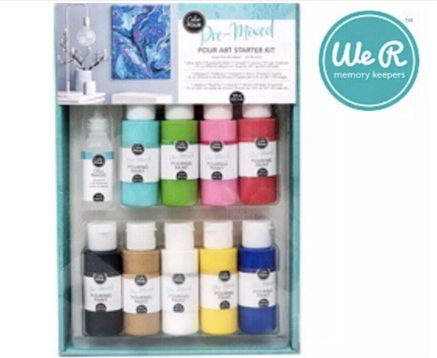 STARTER KIT -American Crafts- COLOR POUR - PRE-MIXED POUR ART STARTER KIT 348493