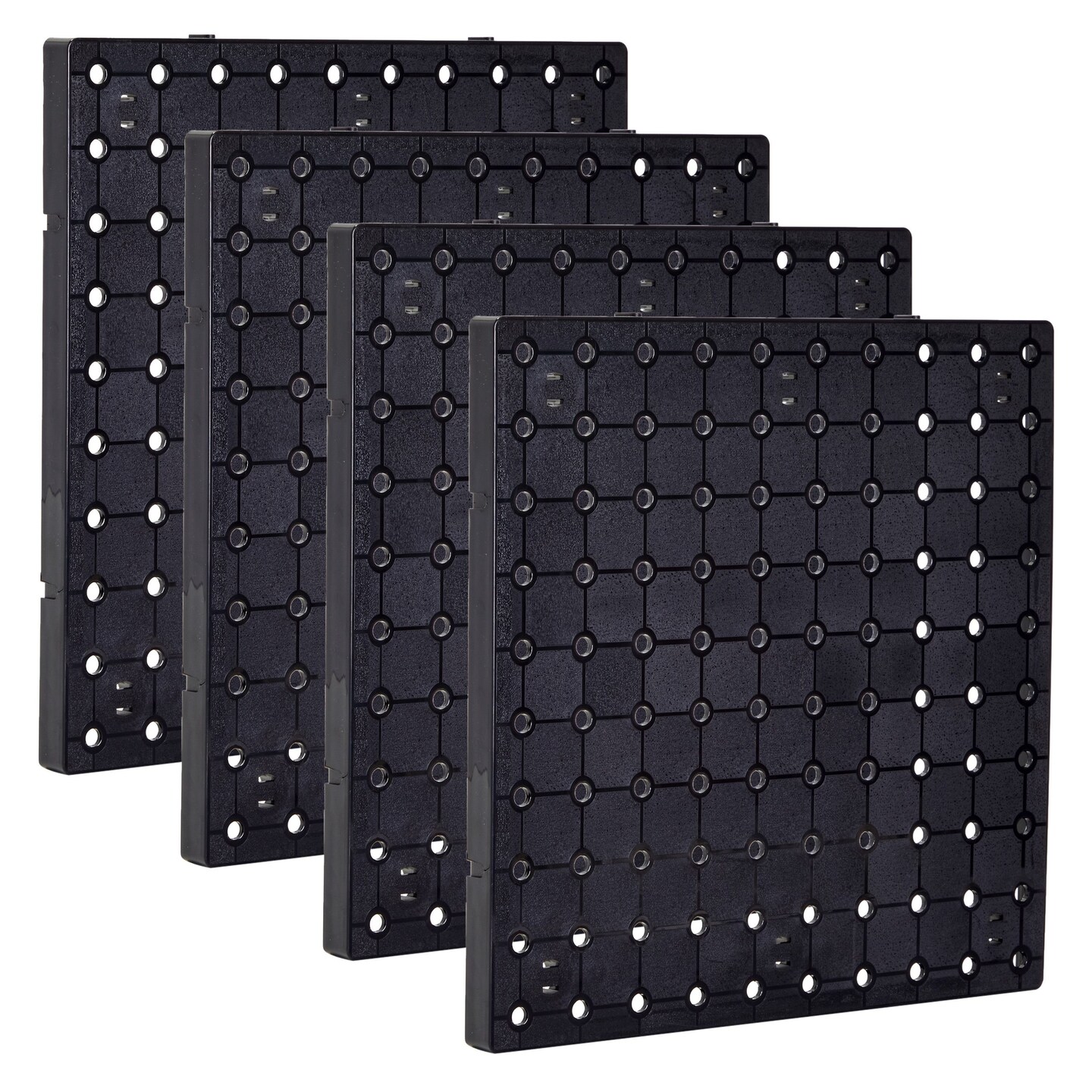 4 Pack Pegboard Wall Organizer for Jewelry, Cooking Utensils (10 x 10 in, Black)