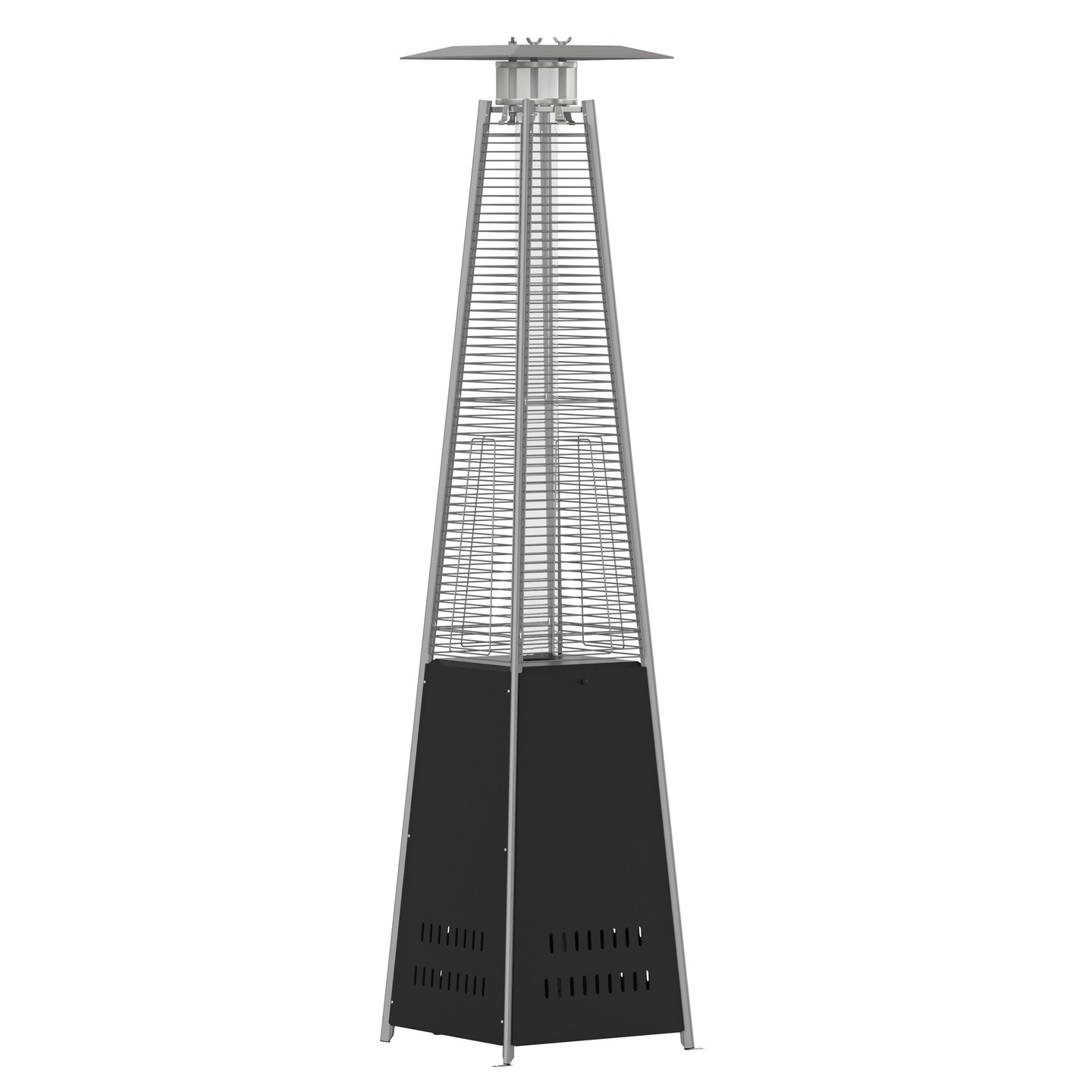 Merrick Lane Stainless Steel Pyramid Shape Portable Outdoor Patio Heater - 7.5 Feet Tall