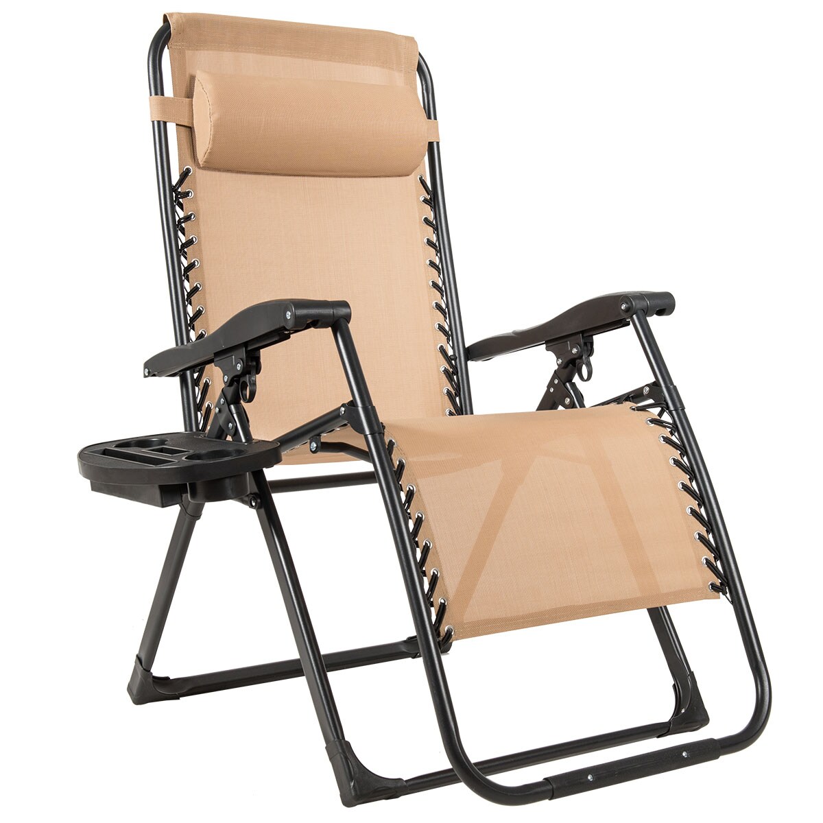 Costway Oversize Lounge Chair Patio Heavy Duty Folding Recliner