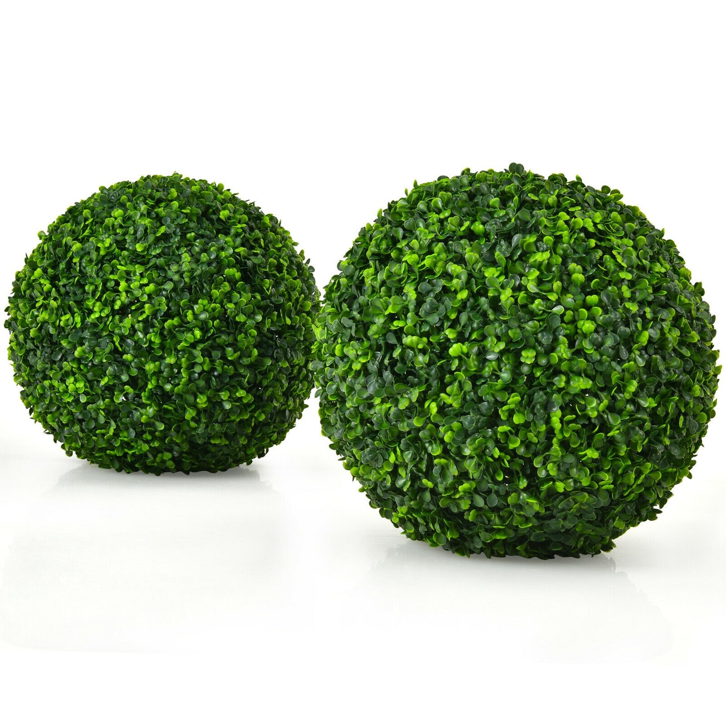 2 Pieces Artificial Boxwood Topiary UV Protected Indoor-Outdoor Balls