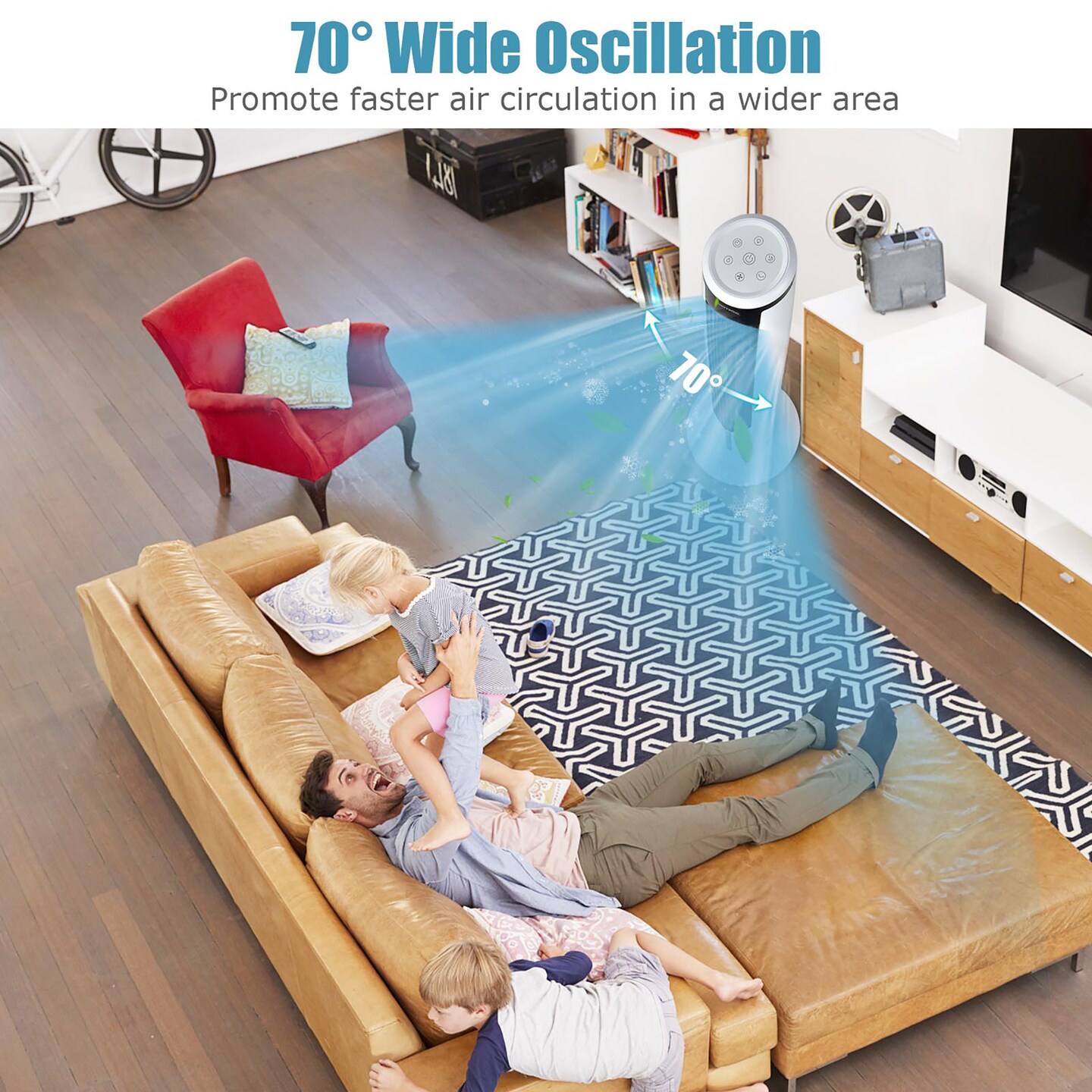 Costway 41'' Evaporative Air Cooler Quiet Cooling Oscillating Fan with Remote Control