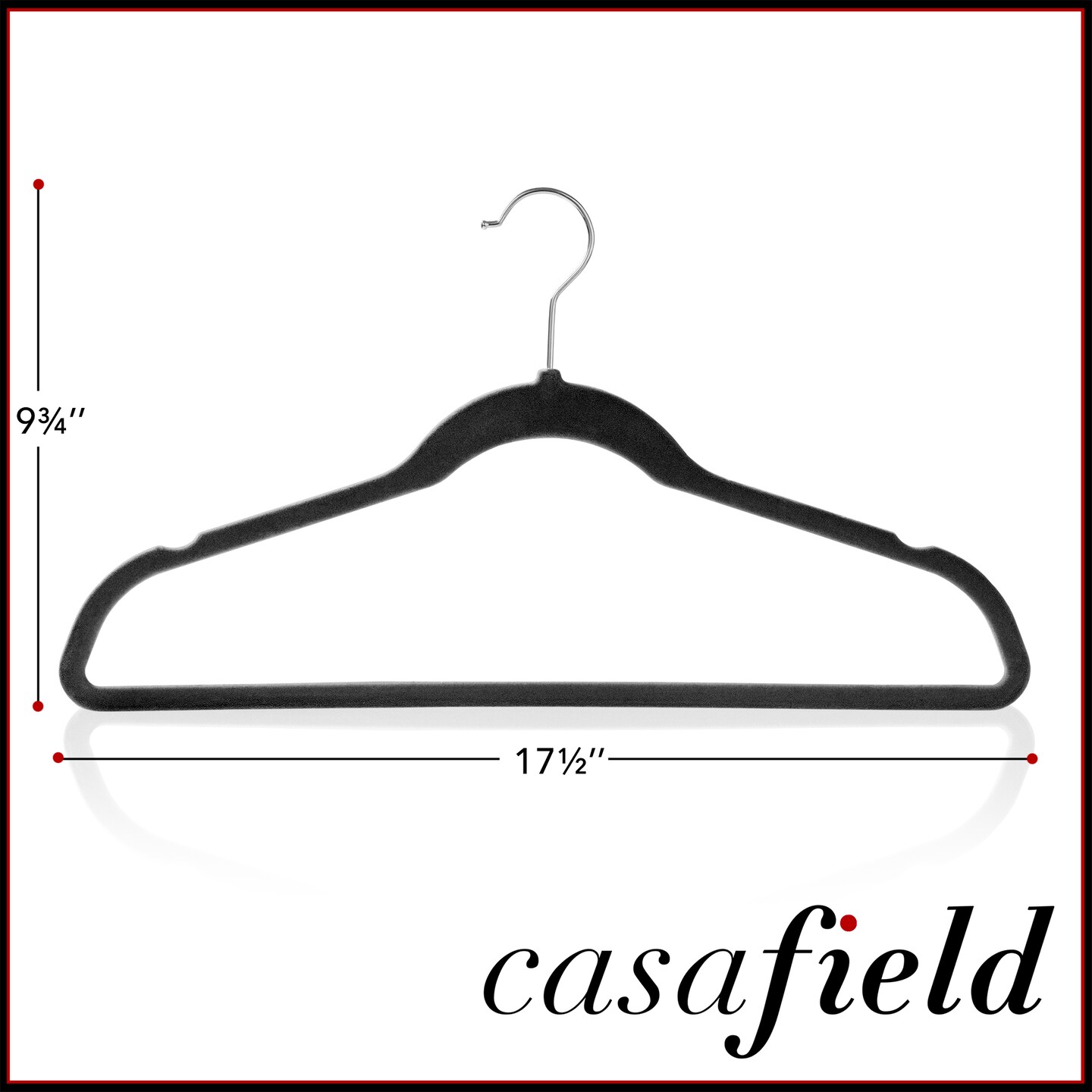 Casafield 100 Velvet Non-Slip Suit Hangers - Space Saving & Swivel Hook for Dress Clothes, Coats, Pants, Shirts, Skirts