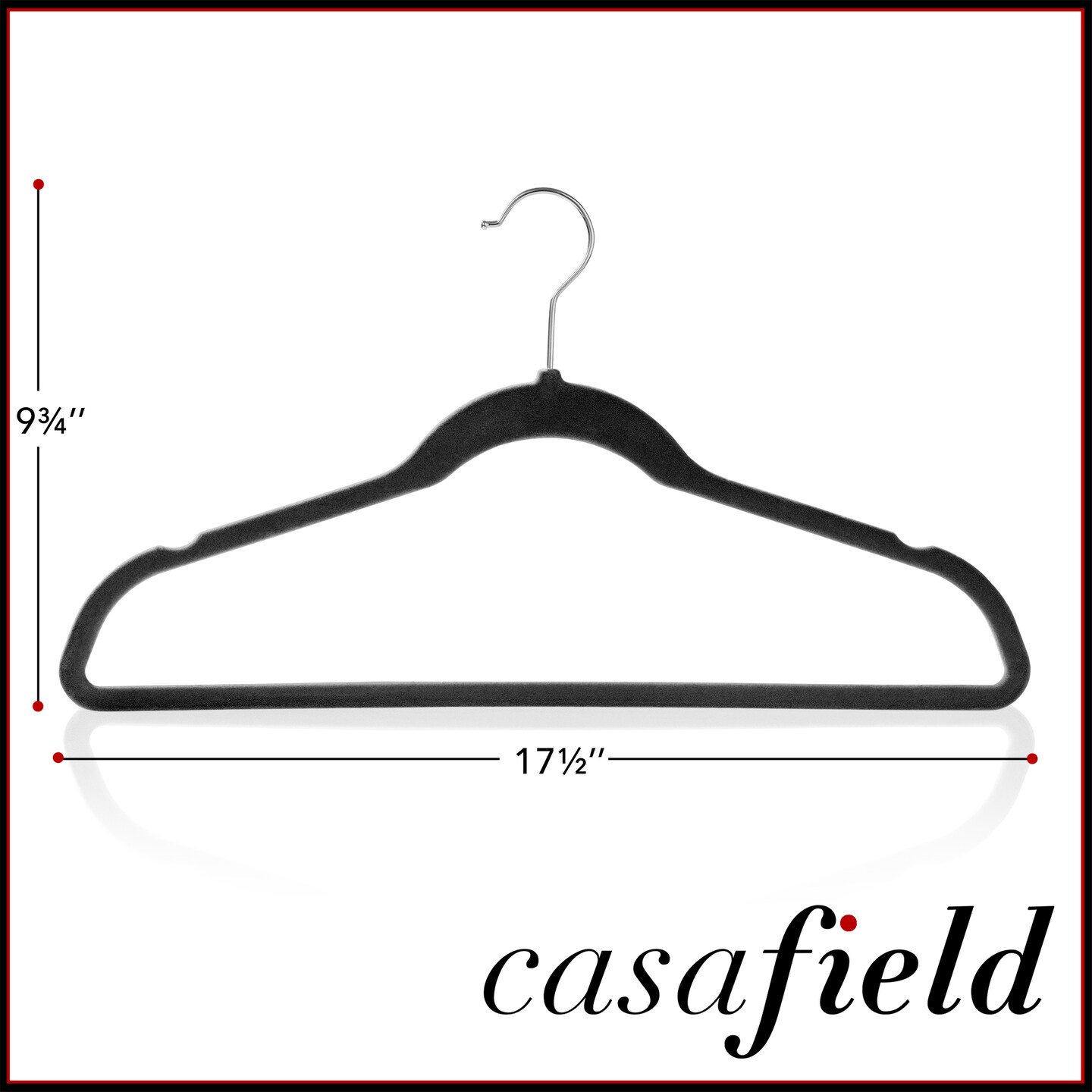 Casafield 100 Velvet Non-Slip Suit Hangers - Space Saving &#x26; Swivel Hook for Dress Clothes, Coats, Pants, Shirts, Skirts