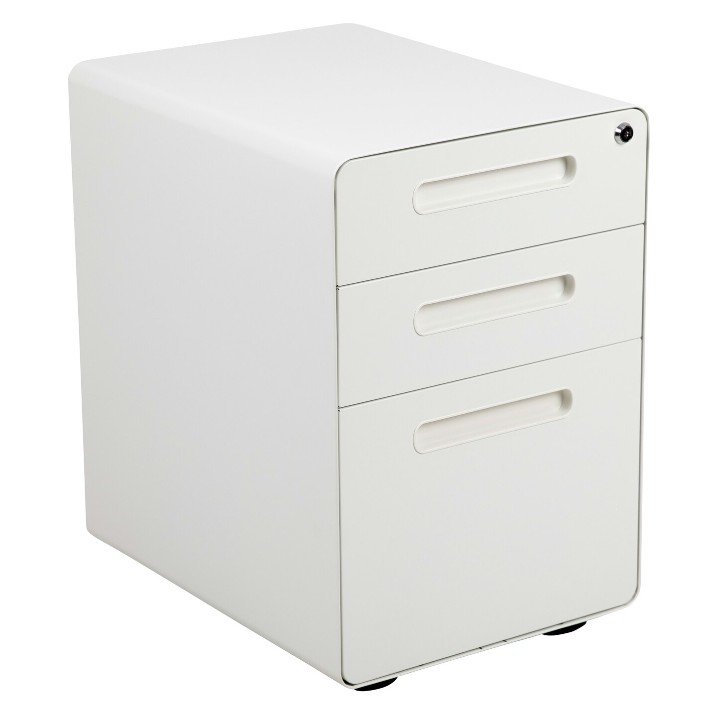 Emma and Oliver Ergonomic 3-Drawer Mobile Locking Filing Cabinet Storage Organizer