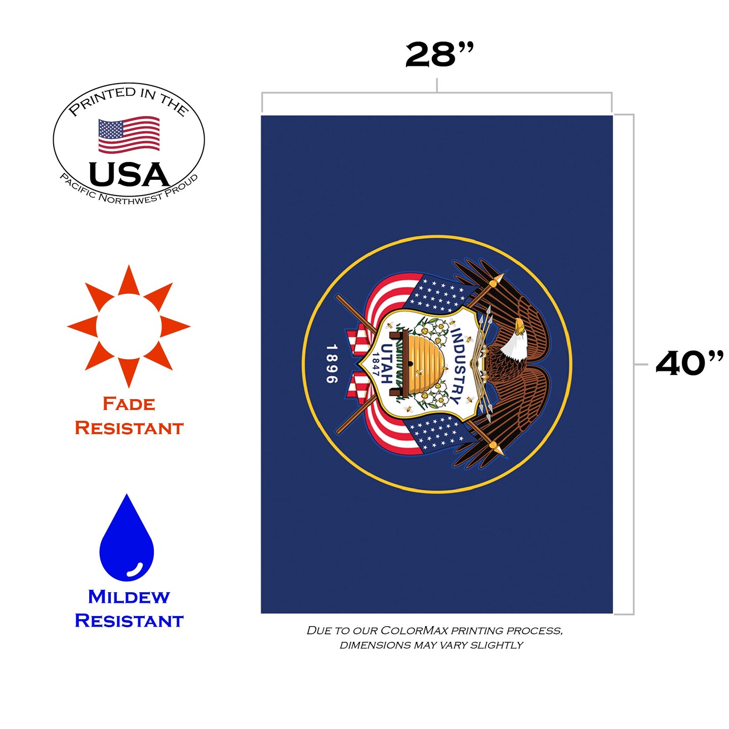 Utah State Flag Decorative  Flag