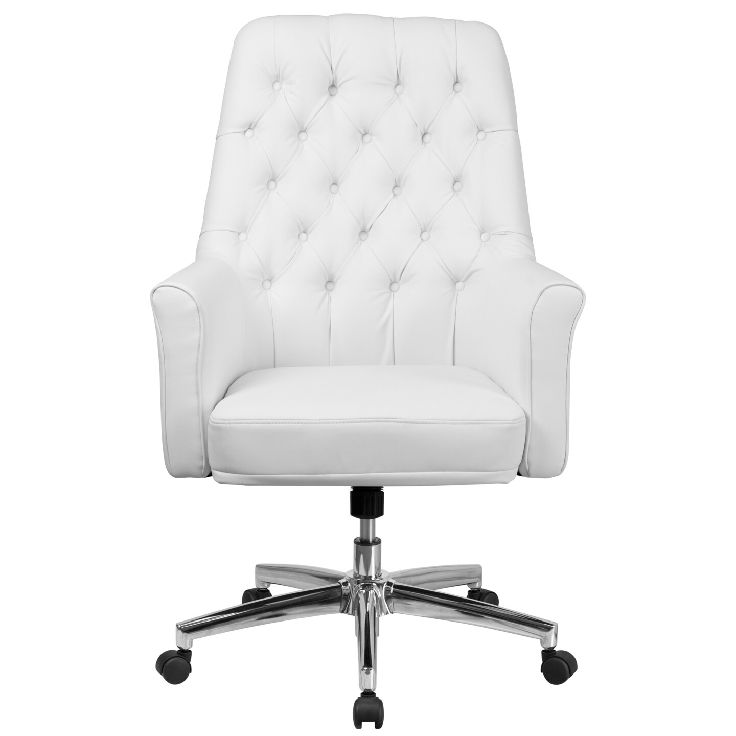 Merrick Lane Chamberlain Office Chair Ergonomic Executive Tufted Mid-Back With Padded Arms 360° Swivel And Adjustable Height