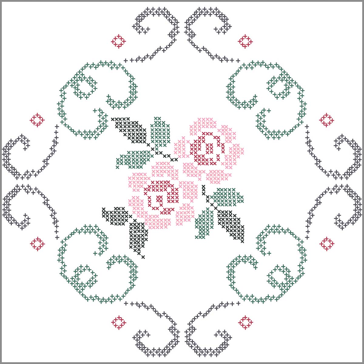 Herrschners Alexandra Quilt Blocks Stamped Cross-Stitch