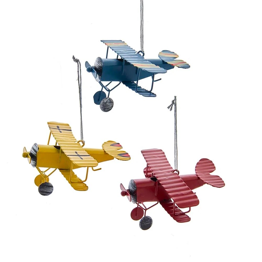 KSA Pack of 12 Airplane Christmas Ornaments 3.75