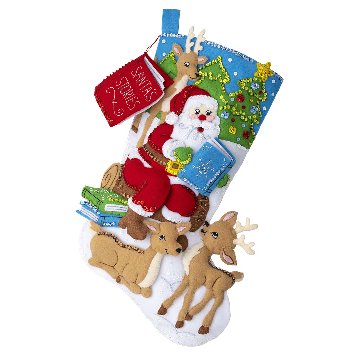 Bucilla Reindeer Santa Christmas Stocking Kit