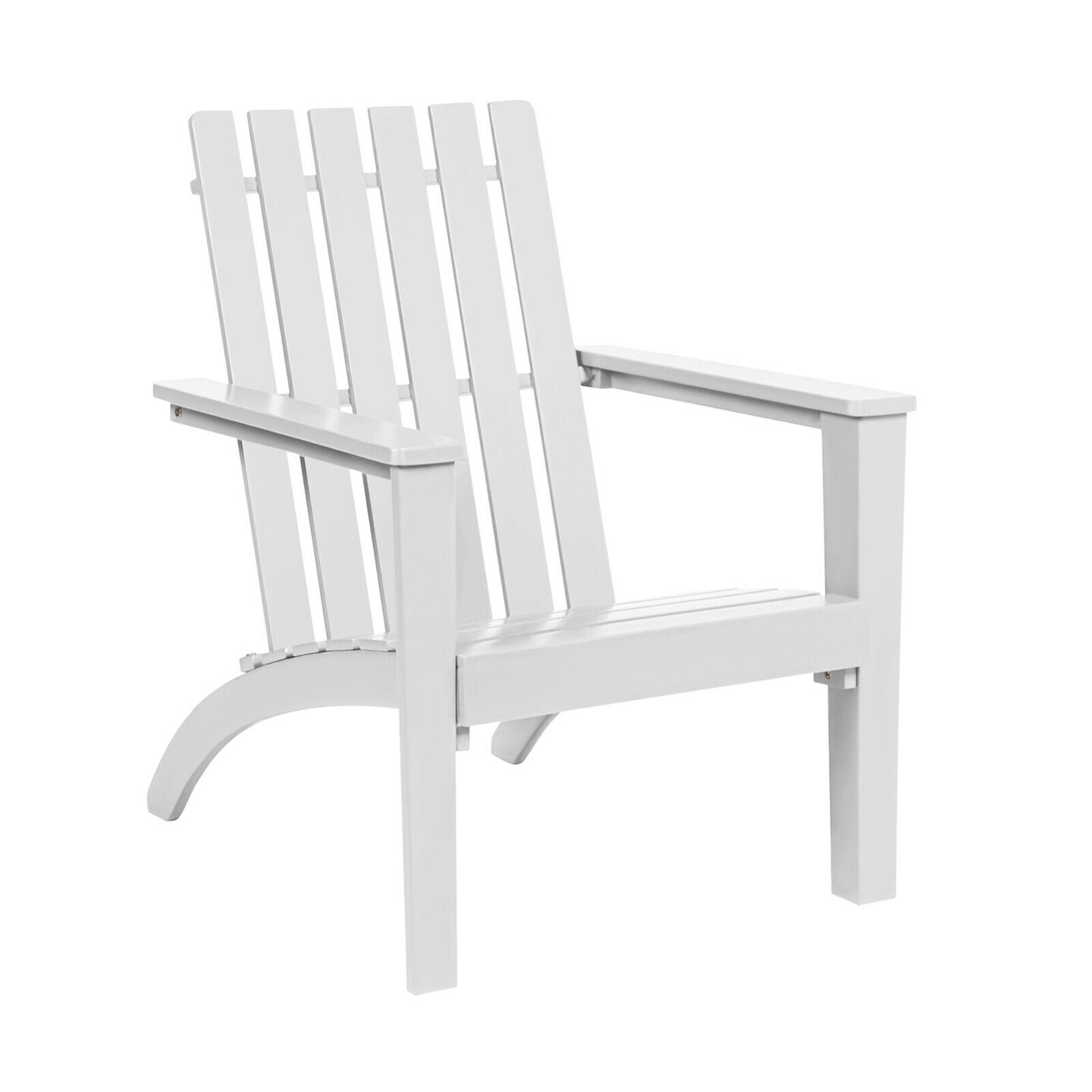 Costway Outdoor Wooden Adirondack Chair Patio Lounge Chair w/ Armrest