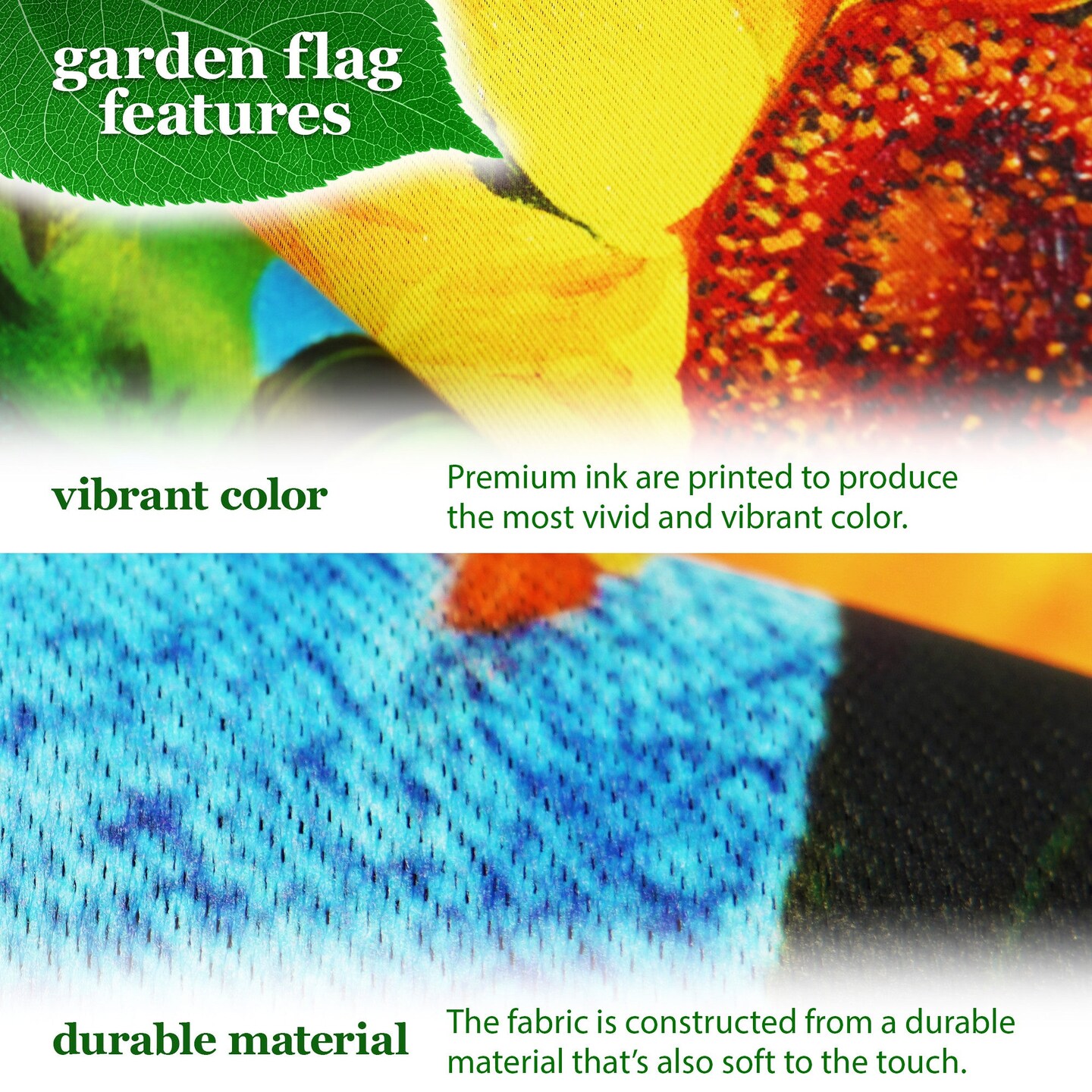 G128 Combo Pack: Garden Flag Stand Black 36 in x 16 in & Garden Flag Summer Decoration Welcome Sunflowers Blue Sky 12"x18" Double-Sided Blockout Fabric