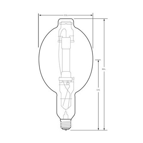 USHIO 1000w UMH-1000/U, BT56, metal halide bulb