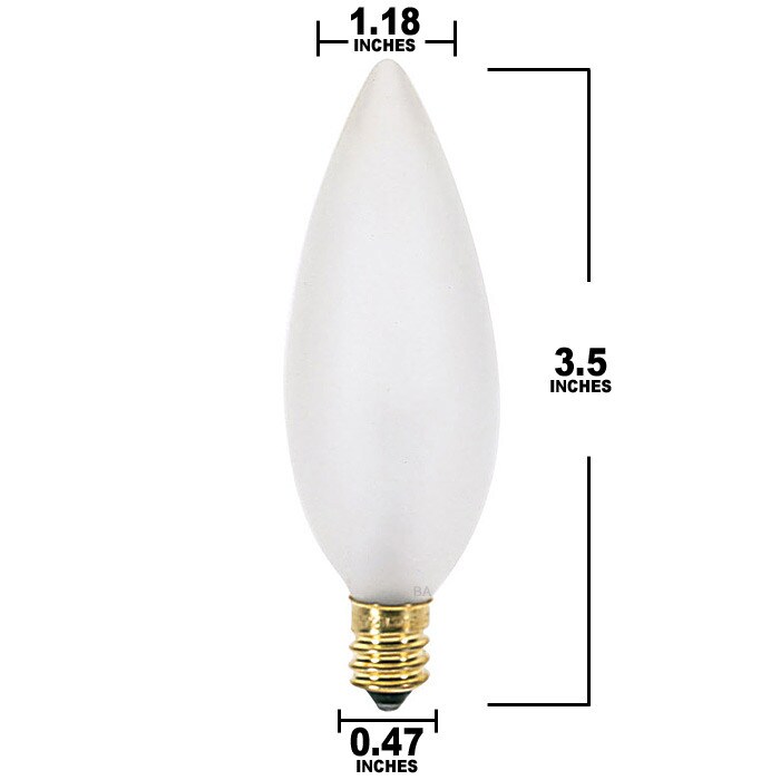 Satco A3686 40W 130V B9.5 Frosted E12 Candelabra Base Incandescent bulb