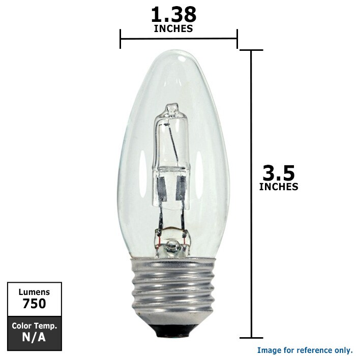 Satco 43w 120v Torpedo Clear E26 Medium Base Halogen light bulb
