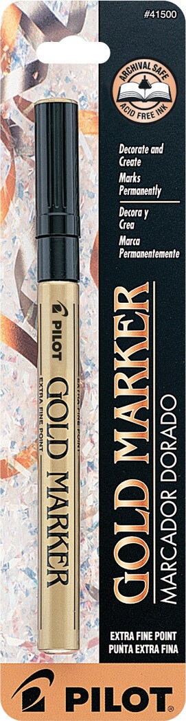 Pilot Metallic Permanent Marker, Extra-Fine, Gold, Carded Packaging