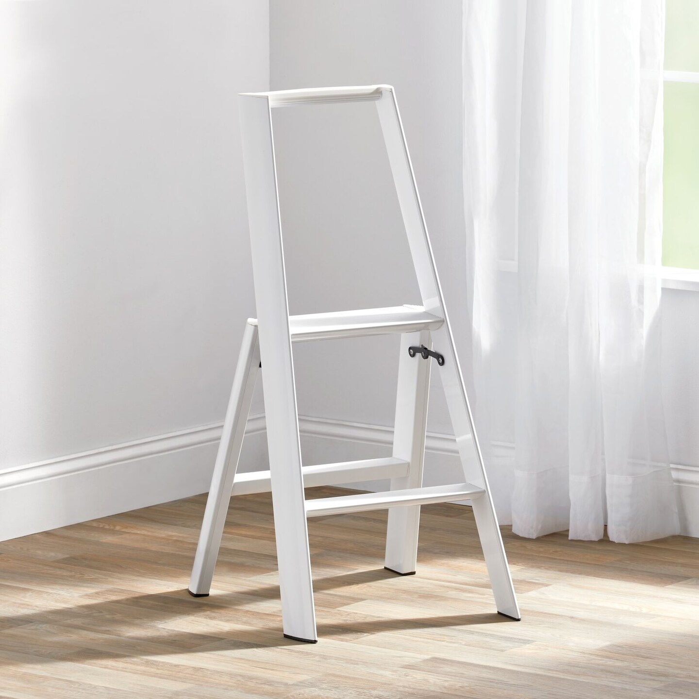 mDesign Small Lightweight Folding Step Stool Ladder with 2 Steps