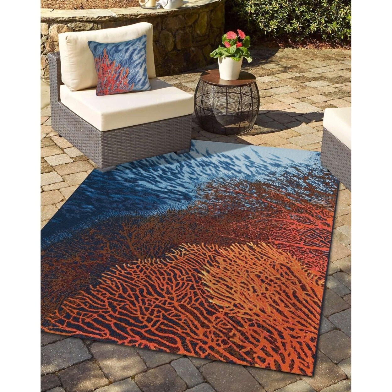 The Rug Department Liora Manne Marina Coral Indoor Outdoor Area Rug Ocean
