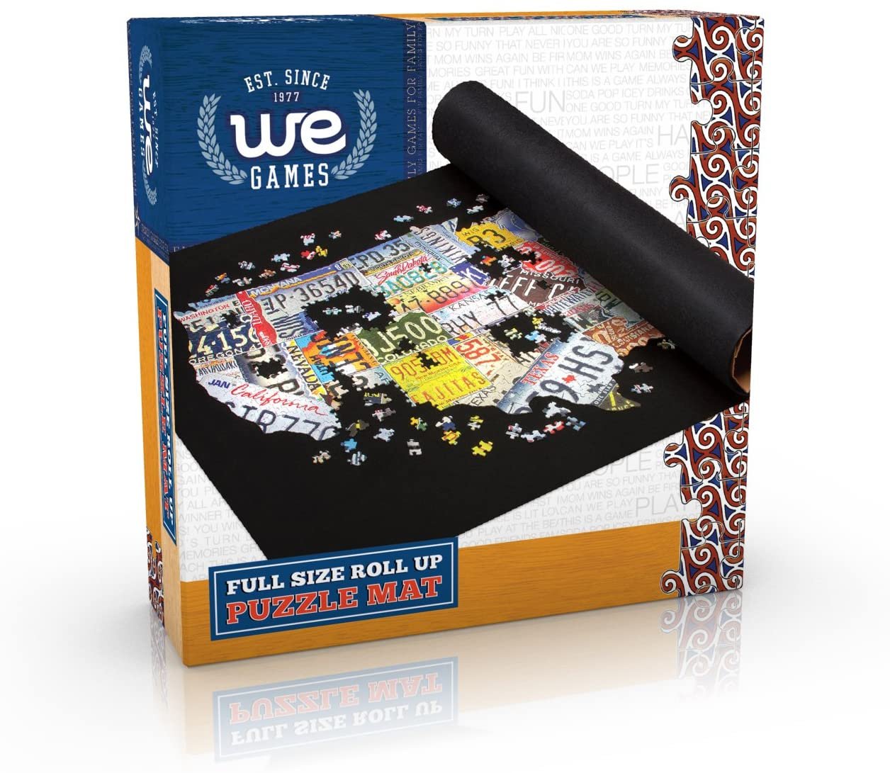 TDC Games Roll Up Jigsaw Puzzle Felt Mat &#x26; Folding Cardboard Tube